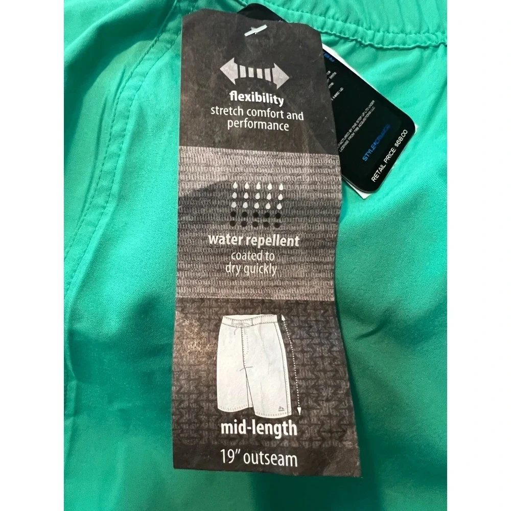 RBX Stretch Swim Shorts Mens Size XLarge Green Stretch Swim Board Shorts New